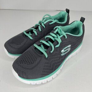 Skechers Womens 12615 Gray Graceful Get Connected Sneaker Size 7.5 Trainers Shoe